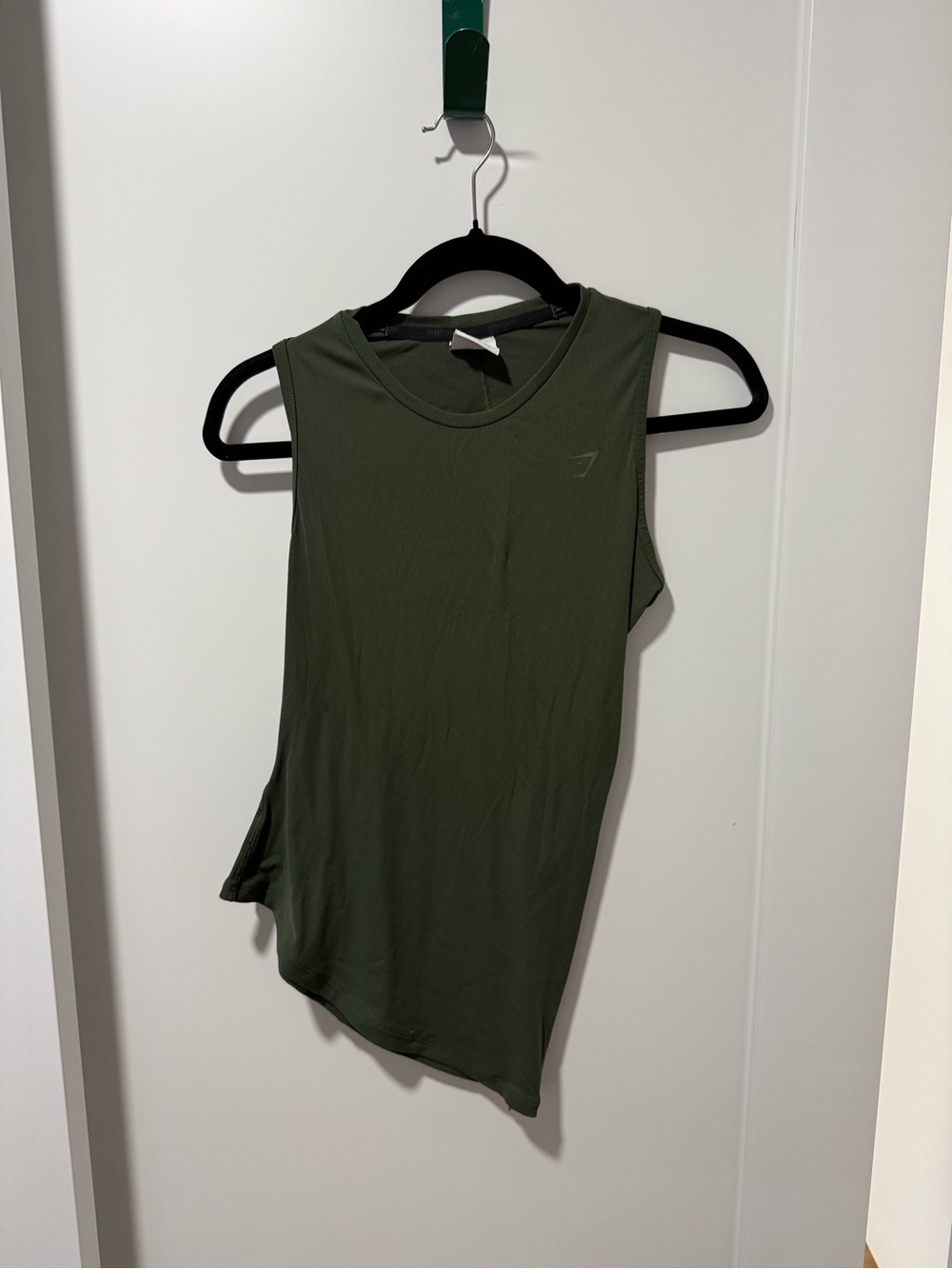 Gymshark Olive Green Sleeveless Training Asymmetrical Tank